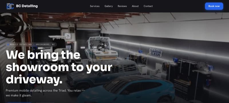 BC Detailing — mobile view