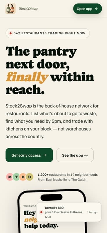 Stock2Swap — mobile view